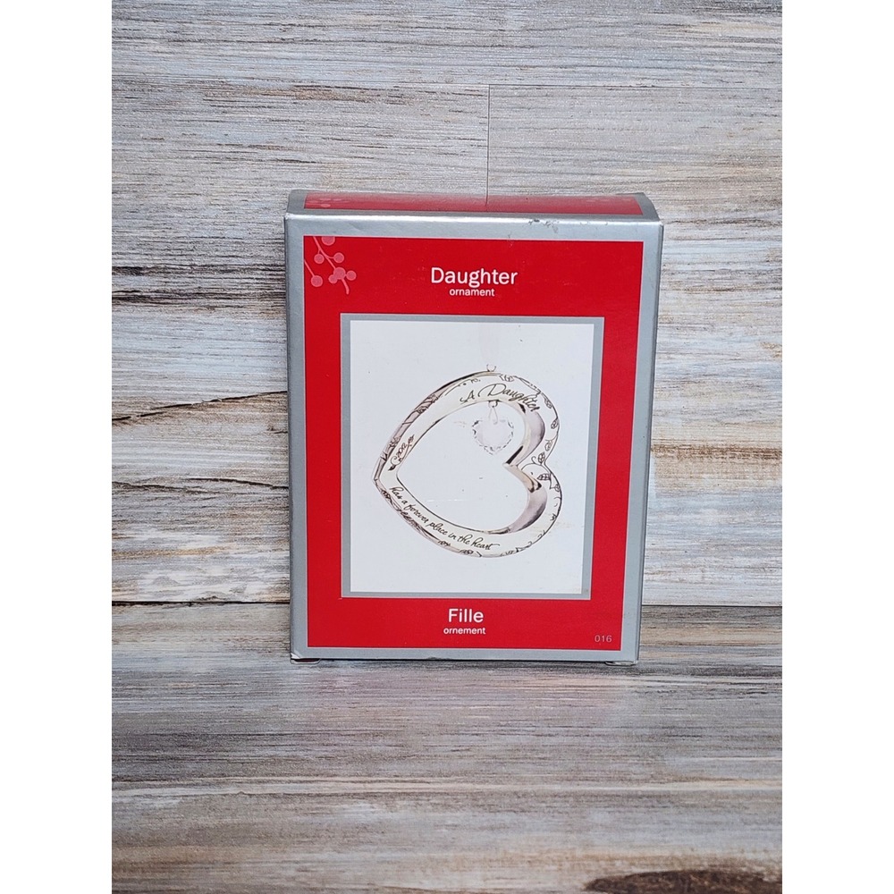 American Greetings Daughter Heart Ornament Silver Tone Crystal Accent 05075112‎
